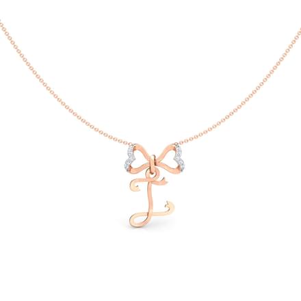 Alphabet I Bow Necklace