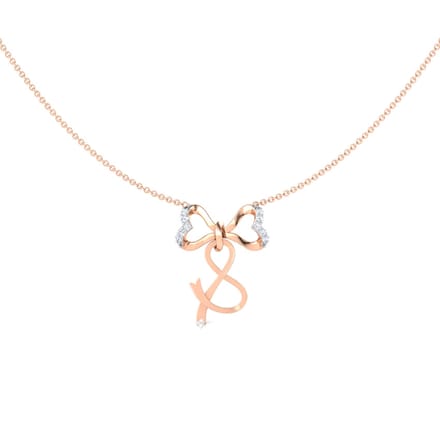 Alphabet S Bow Necklace
