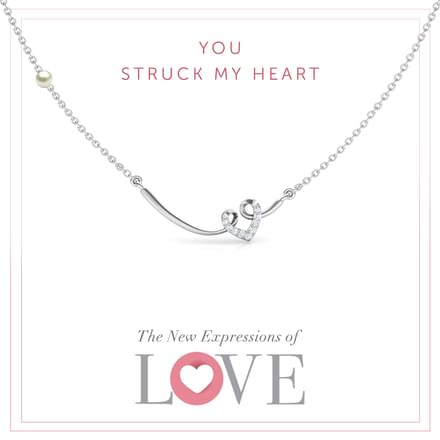 Looped Heart Bar Necklace