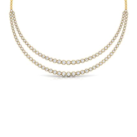 Two Line Illusion Solitaire Necklace