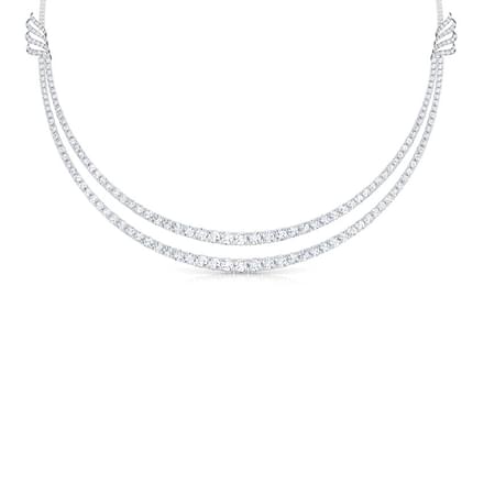 Two Line Brooch Solitaire Necklace
