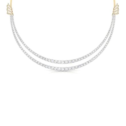 Two Line Brooch Solitaire Necklace