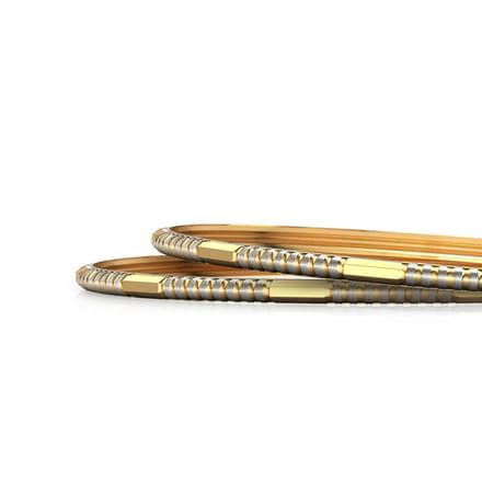 Notch Gold Bangle Set of 2