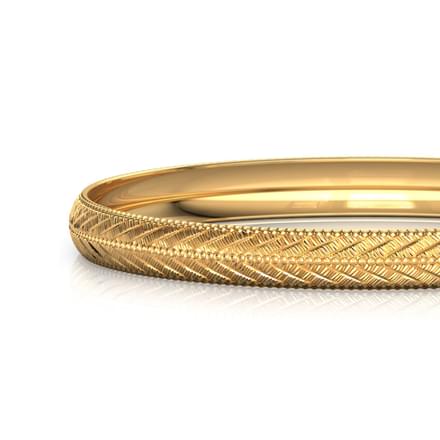Edged Chevron Gold Bangle
