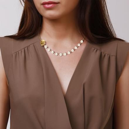 Floret Pearl String Necklace