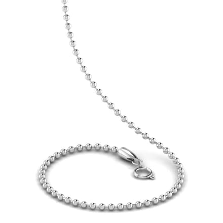 Beaded Platinum Ball Chain