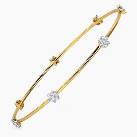 Vera Floral Diamond Bangle Diamond Bangles 18 Karat Yellow Gold Vera Floral Diamond Bangle