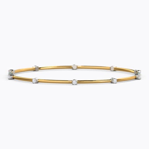 Tanisha Diamond Bangle Diamond Bangles 18 Karat Two Tone Gold Tanisha Diamond Bangle