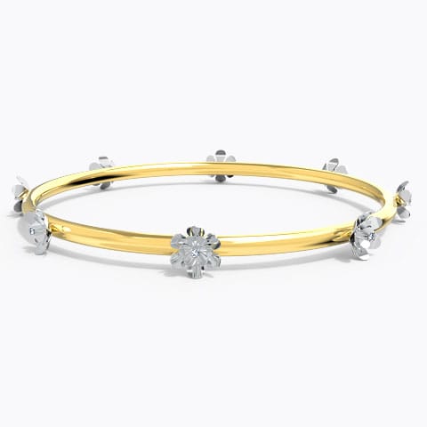 Golden Amalgamation Diamond Bangle Diamond Bangles 18 Karat Yellow Gold Golden Amalgamation Diamond Bangle