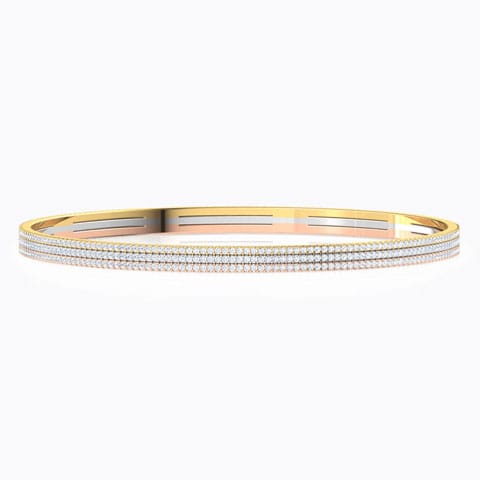 Tri-Tone Diamond Bangle Diamond Bangles 18 Karat Three Tone Gold Tri-Tone Diamond Bangle