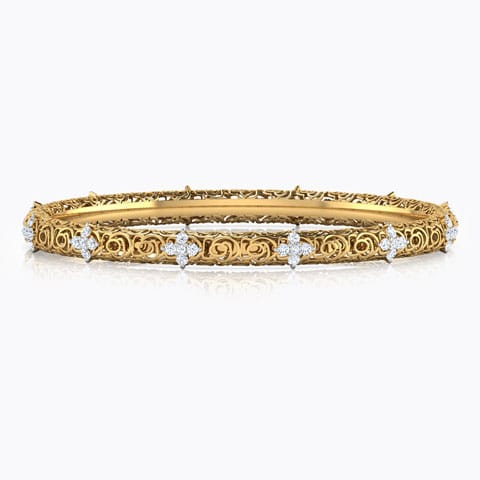 Georgia Trellis Diamond Bangle Diamond Bangles 18 Karat Yellow Gold Georgia Trellis Diamond Bangle