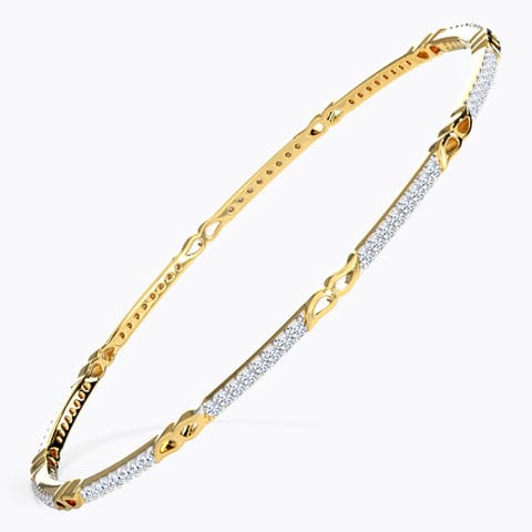 Kaira Paisley Mirror Diamond Bangle Diamond Bangles 18 Karat Yellow Gold Kaira Paisley Mirror Diamond Bangle
