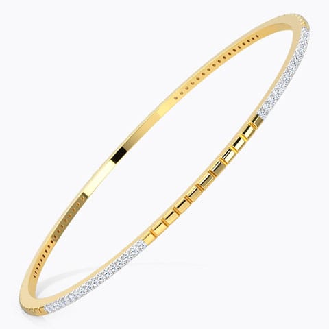Glenda Textured Diamond Bangle Diamond Bangles 18 Karat Yellow Gold Glenda Textured Diamond Bangle