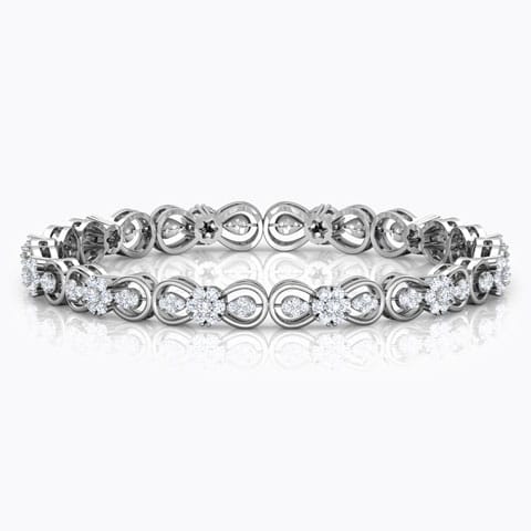 Mira Cluster Diamond Bangle Diamond Bangles 14 Karat White Gold Mira Cluster Diamond Bangle
