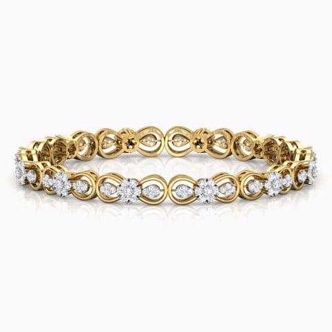 Mira Cluster Diamond Bangle Diamond Bangles 18 Karat Yellow Gold Mira Cluster Diamond Bangle