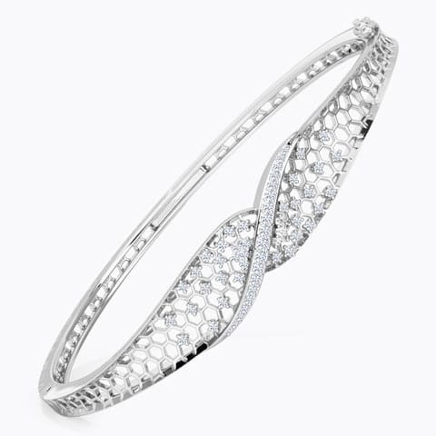 Atara Twist Sparked Diamond Bracelet Diamond Bangles 14 Karat White Gold Atara Twist Sparked Diamond Bracelet