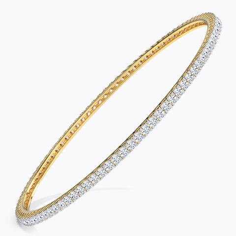 Lustrous Diamond Bangle Diamond Bangles 18 Karat Yellow Gold Lustrous Diamond Bangle