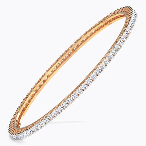 Shining Diamond Bangle Diamond Bangles 14 Karat Rose Gold Shining Diamond Bangle
