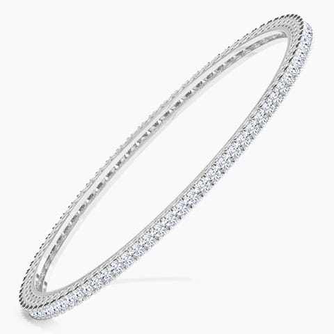 Shining Diamond Bangle Diamond Bangles 14 Karat White Gold Shining Diamond Bangle