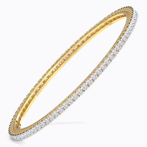 Shining Diamond Bangle Diamond Bangles 18 Karat Yellow Gold Shining Diamond Bangle