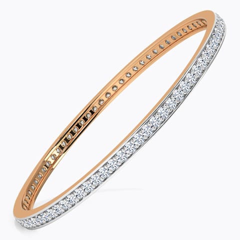 Twinkling Diamond Bangle Diamond Bangles 14 Karat Rose Gold Twinkling Diamond Bangle