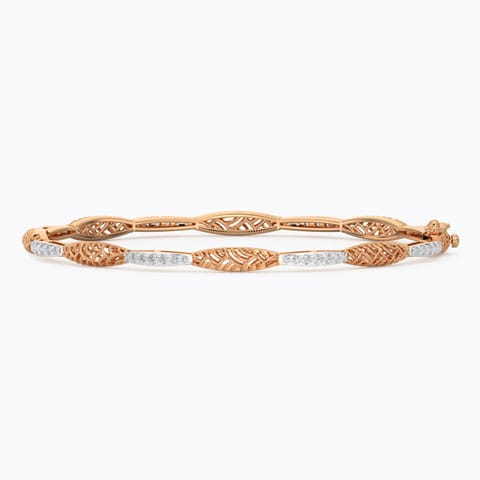 Ornate Diamond Bangle Diamond Bangles 18 Karat Rose Gold Ornate Diamond Bangle