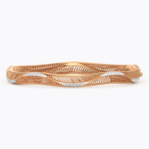 Curvilinear Diamond Bangle Diamond Bangles 18 Karat Rose Gold Curvilinear Diamond Bangle