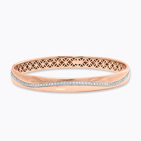 Kanishka Diamond Bangle Diamond Bangles 18 Karat Rose Gold Kanishka Diamond Bangle