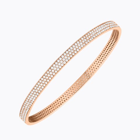 Classic Sparkling Diamond Bangle Diamond Bangles 18 Karat Rose Gold Classic Sparkling Diamond Bangle