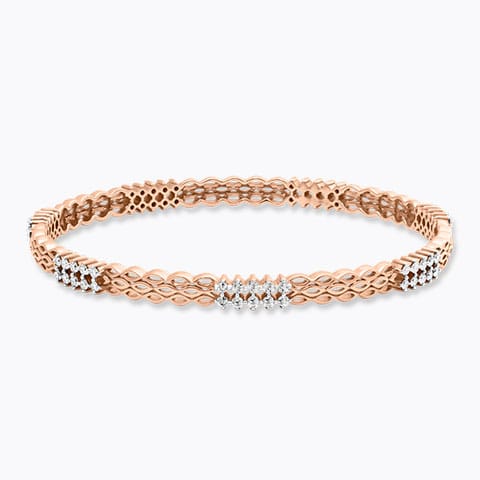 Naira Stunning Diamond Bangle Diamond Bangles 18 Karat Rose Gold Naira Stunning Diamond Bangle