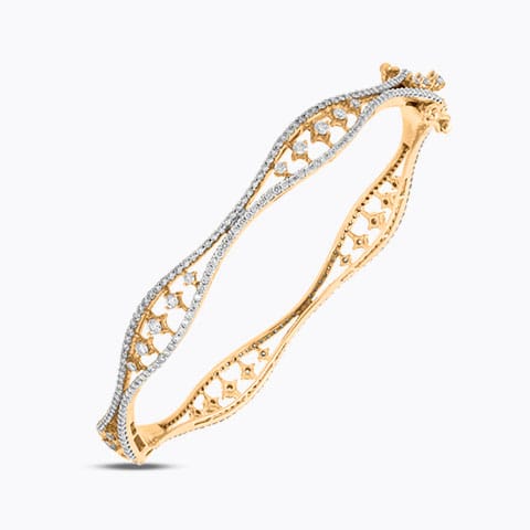 Dazzle Tapered Diamond Bangle Diamond Bangles 18 Karat Yellow Gold Dazzle Tapered Diamond Bangle