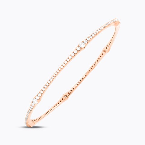 Sparkling Tapered Diamond Bangle Diamond Bangles 18 Karat Rose Gold Sparkling Tapered Diamond Bangle