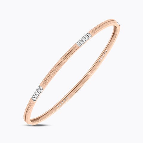 Classic Rose Diamond Bangle Diamond Bangles 18 Karat Rose Gold Classic Rose Diamond Bangle