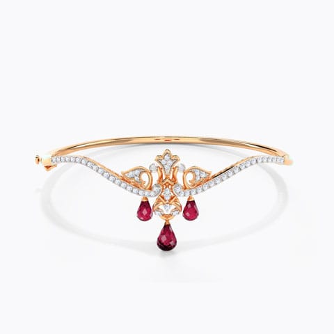 Flamboyant Gemstone Bracelet Diamond,Gemstone Bangles 18 Karat Rose Gold Flamboyant Gemstone Bracelet