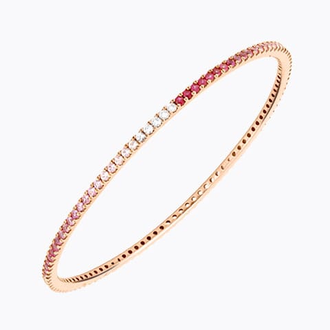 Rosette Sleek Diamond Bangle Diamond,Gemstone Bangles 18 Karat Rose Gold Rosette Sleek Diamond Bangle