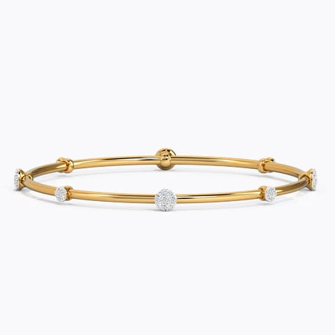 Sparkling Orb Diamond Bangle Diamond Bangles 14 Karat Yellow Gold Sparkling Orb Diamond Bangle