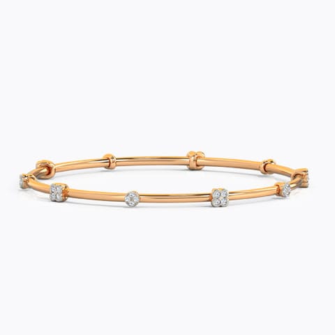 Blush Clover Diamond Bangle Diamond Bangles 14 Karat Rose Gold Blush Clover Diamond Bangle