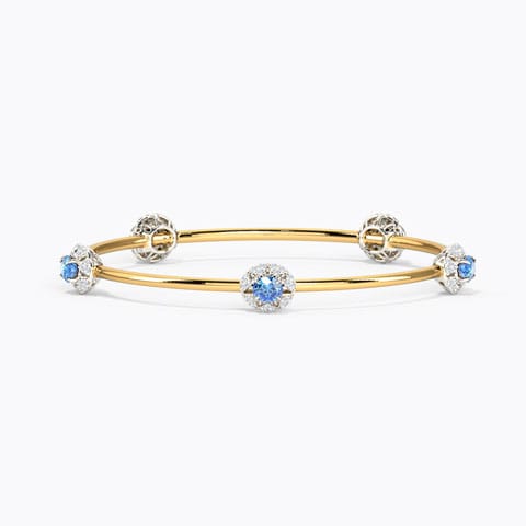 Glinting Bloom Diamond Bangle Diamond,Gemstone Bangles 18 Karat Two Tone Gold Glinting Bloom Diamond Bangle