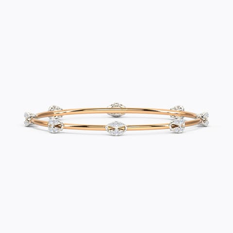 Glamorous Ornate Diamond Bangle Diamond Bangles 18 Karat Two Tone Gold Glamorous Ornate Diamond Bangle