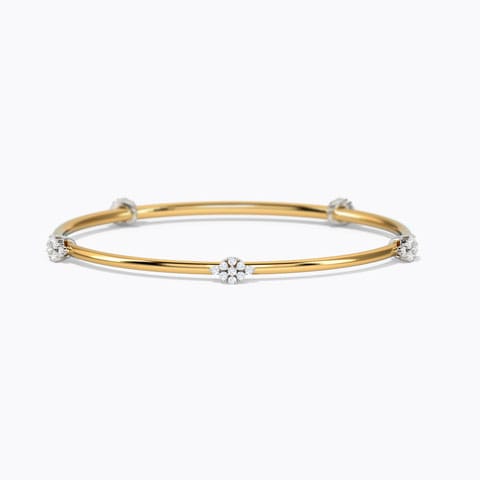 Aida Diamond Bangle Diamond Bangles 14 Karat Two Tone Gold Aida Diamond Bangle