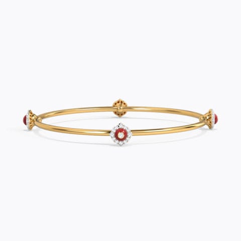 Aarini Radiant Diamond Loha Bangle Diamond Bangles 14 Karat Yellow Gold Aarini Radiant Diamond Loha Bangle