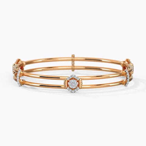 Blake Diamond Bangle Diamond Bangles 14 Karat Rose Gold Blake Diamond Bangle