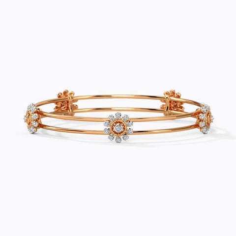 Zoey Diamond Bangle Diamond Bangles 14 Karat Rose Gold Zoey Diamond Bangle