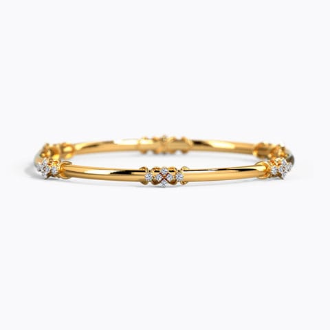 Nexus Diamond Bangle Diamond Bangles 14 Karat Yellow Gold Nexus Diamond Bangle