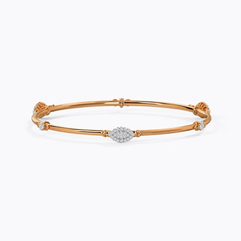 Lethas Diamond Bangle Diamond Bangles 14 Karat Rose Gold Lethas Diamond Bangle
