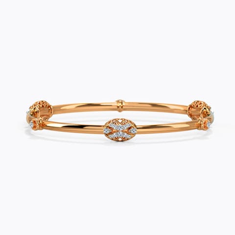 Oveyo Diamond Bangle Diamond Bangles 14 Karat Rose Gold Oveyo Diamond Bangle