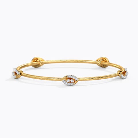 Aabinta Diamond Bangle Diamond Bangles 14 Karat Yellow Gold Aabinta Diamond Bangle