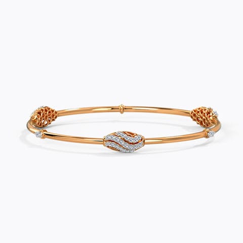 Aadvina Diamond Bangle Diamond Bangles 14 Karat Rose Gold Aadvina Diamond Bangle