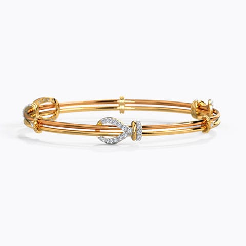 Aamaya Diamond Bangle Diamond Bangles 14 Karat Two Tone Gold Aamaya Diamond Bangle