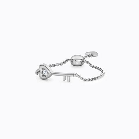 Key To My Heart Diamond Flexi Ring Diamond Adjustable Rings 14 Karat White Gold Key To My Heart Diamond Flexi Ring